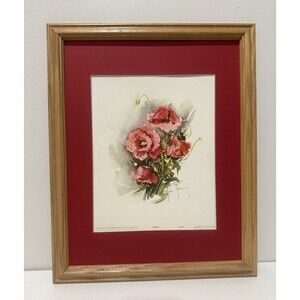 New York Graphic Society Courtesy Italian line Poppy printed in Italy wood frame